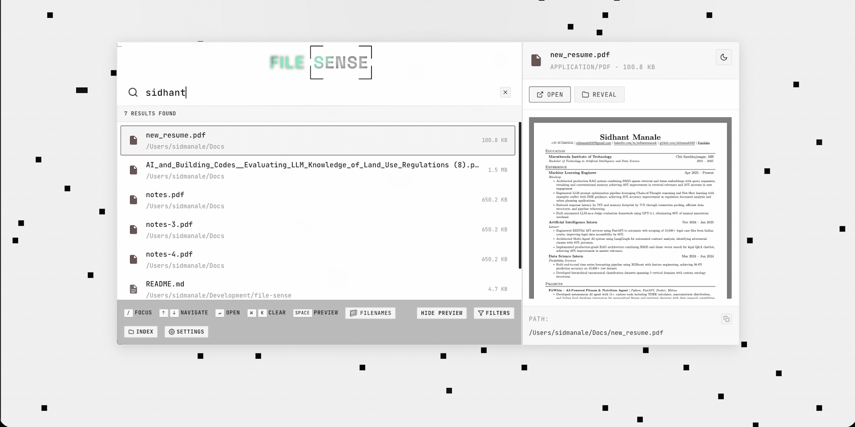 FileSense project cover