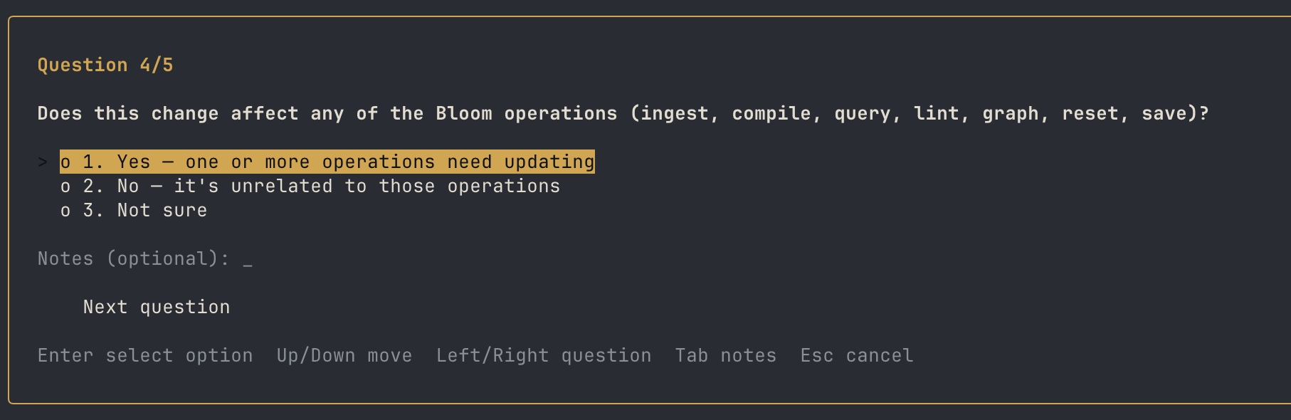 Ask User Question TUI in Terminus
